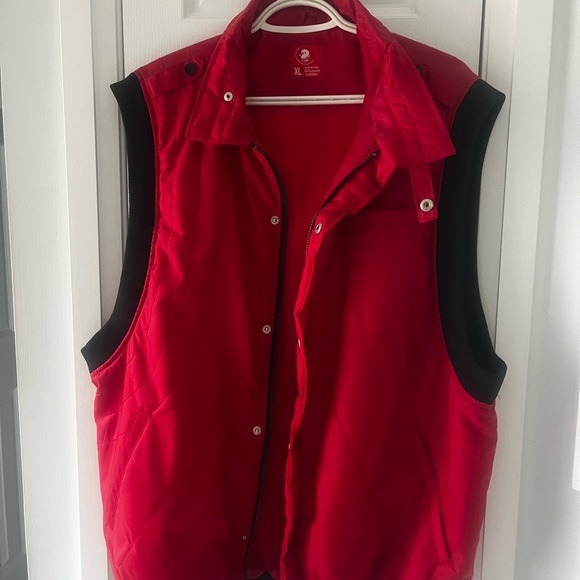 Men Red XL Zippered Vest XL Sleeveless - Picture 6 of 7